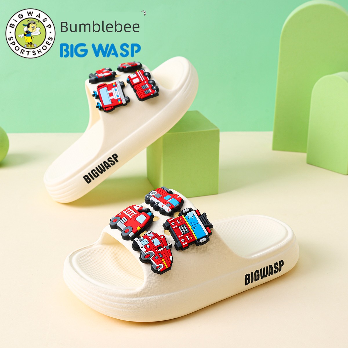 Bumblebee Children's Slippers for Boys, Non-Slip, New Model for Toddlers, Indoor Car-Shaped Bathroom Quiet Slippers — 5