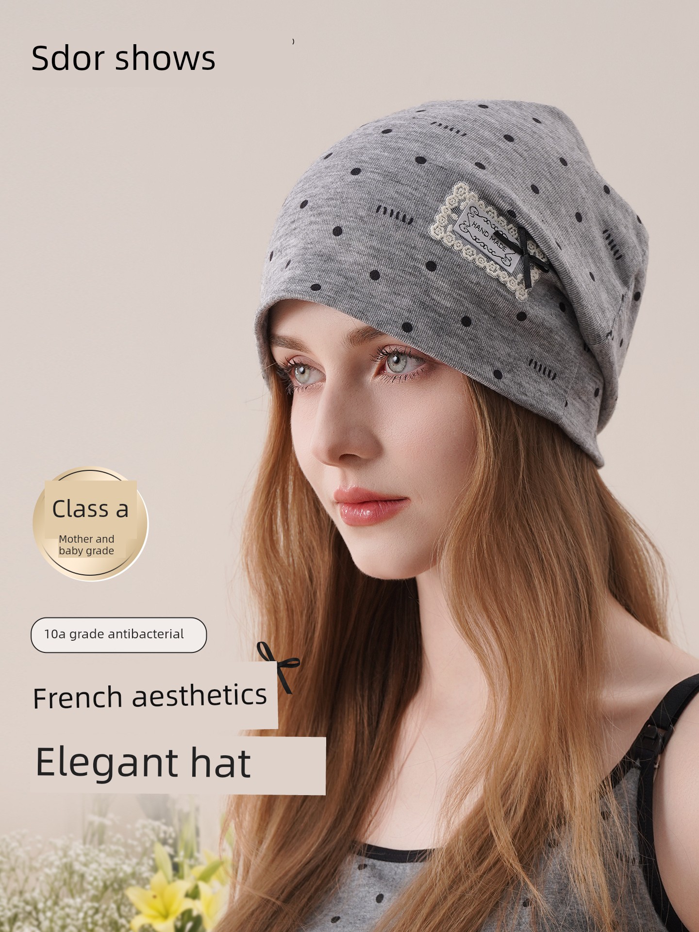 Postpartum Hat for Spring and Summer, Class A, Suitable for Sleeping after Delivery, Windproof, Double-Layered, Thin Style, Postpartum Headscarf That Doesn'T Squeeze the Head, Elastic Headband