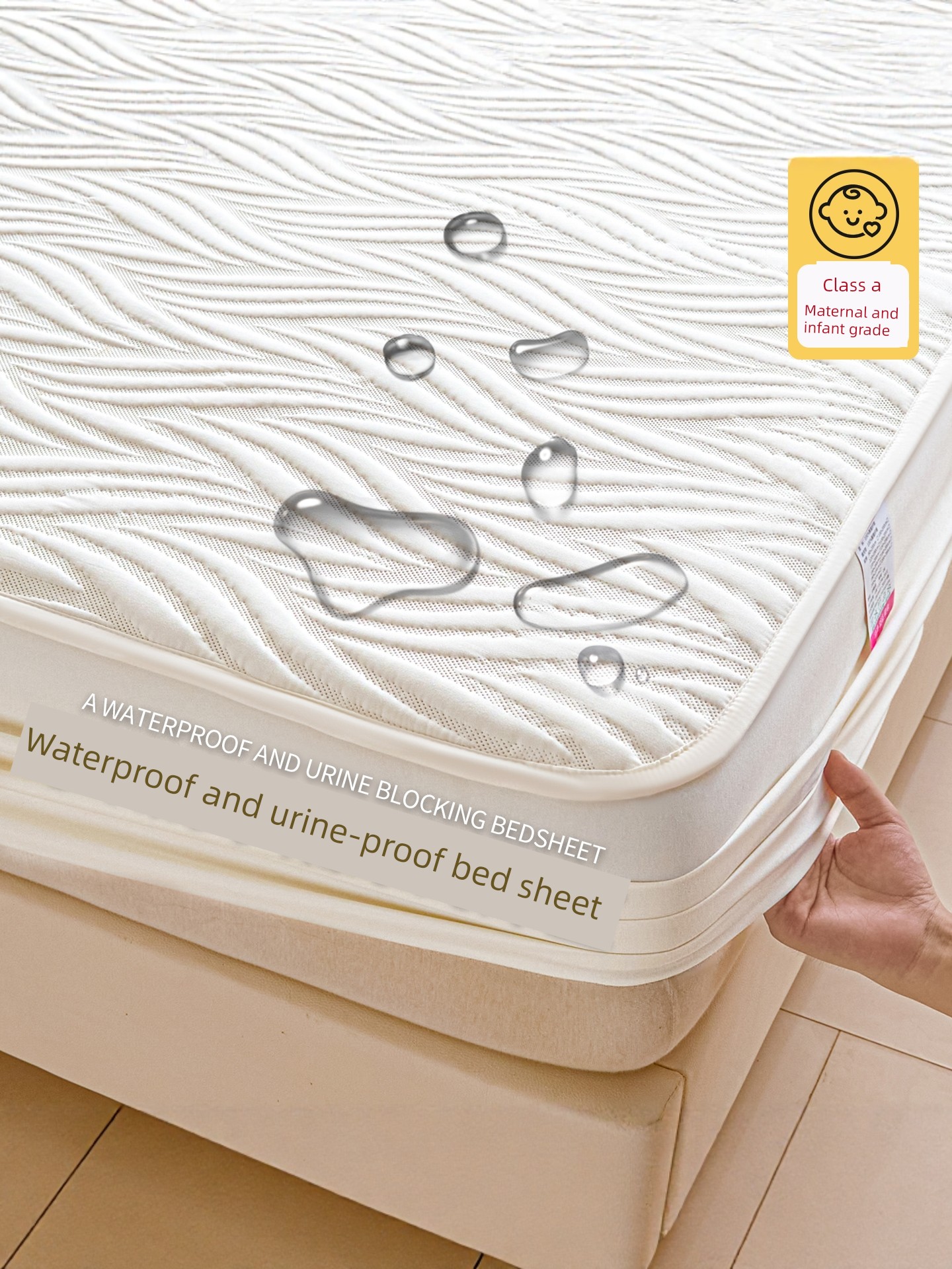 Class A Raw Cotton Waterproof Mattress Protector Urine Insulation Dirt-Proof Washable Simmons Mattress Protective Cover All-Inclusive Dustproof Cover