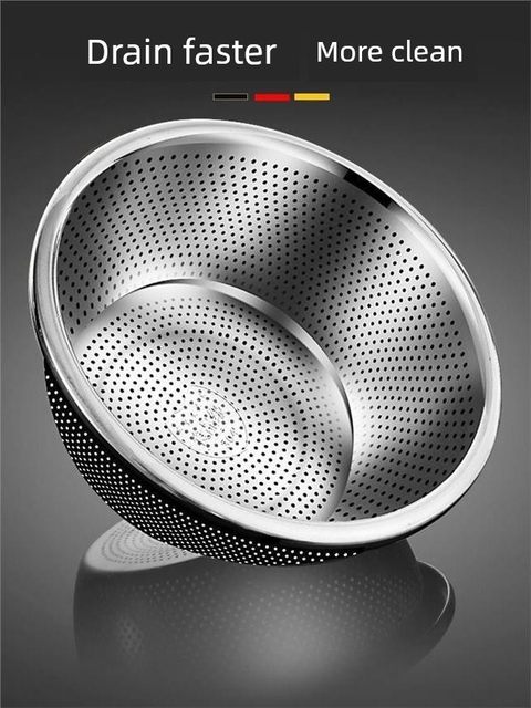 316 extra thick stainless steel leaking basin rice sieve kitchen food grade rice washing vegetables drain basin washing fruit filter basket