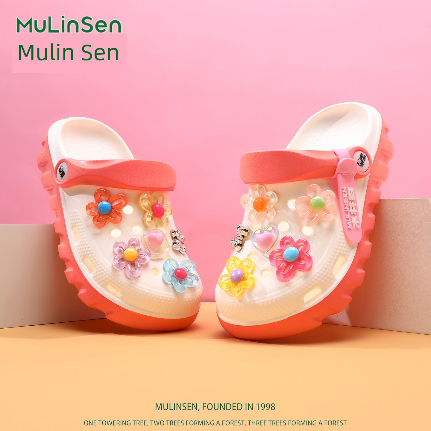 Mlskms-Vautid Girl Hole Shoes New Arrival Outdoor Non-Slip Kids Slippers Cherry Blossom Sandals Baby Girl Beach Shoes — 1