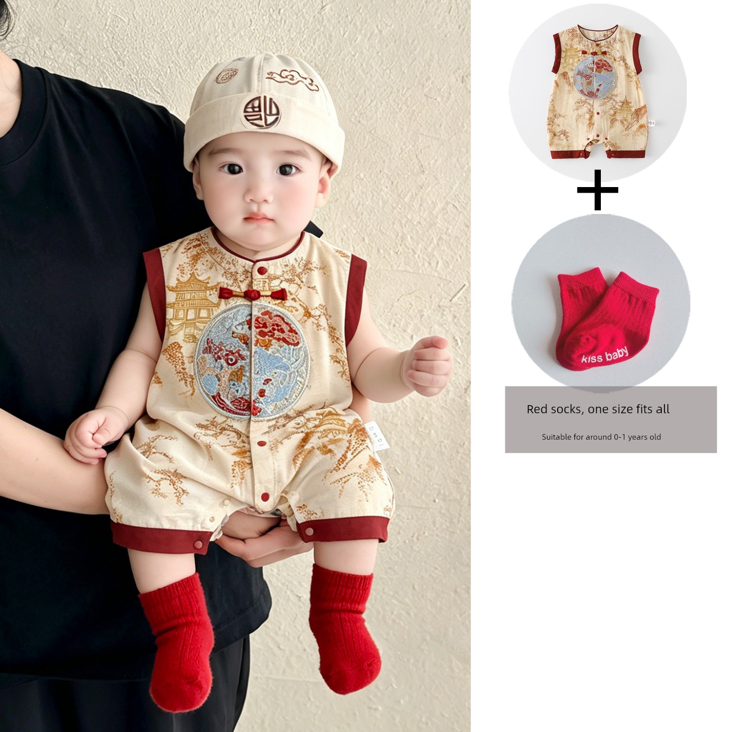 New Chinese-Style Baby Boy Summer Outfit, Infant Clothing for Summer, Full Moon, Hundred Days, and First Birthday Party Attire, Tang Suit, Gentleman's — 2