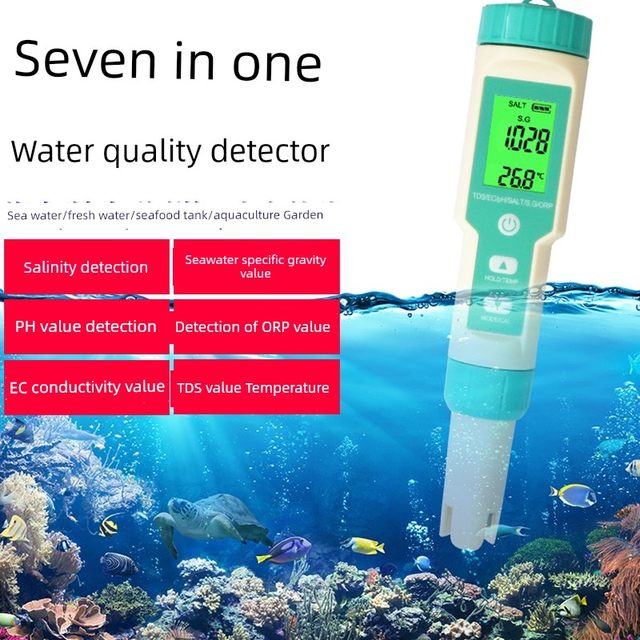 Yixin 7-in-1 pH pH test pen fish tank seawater aquaculture salinity meter EC conductivity ORP detector