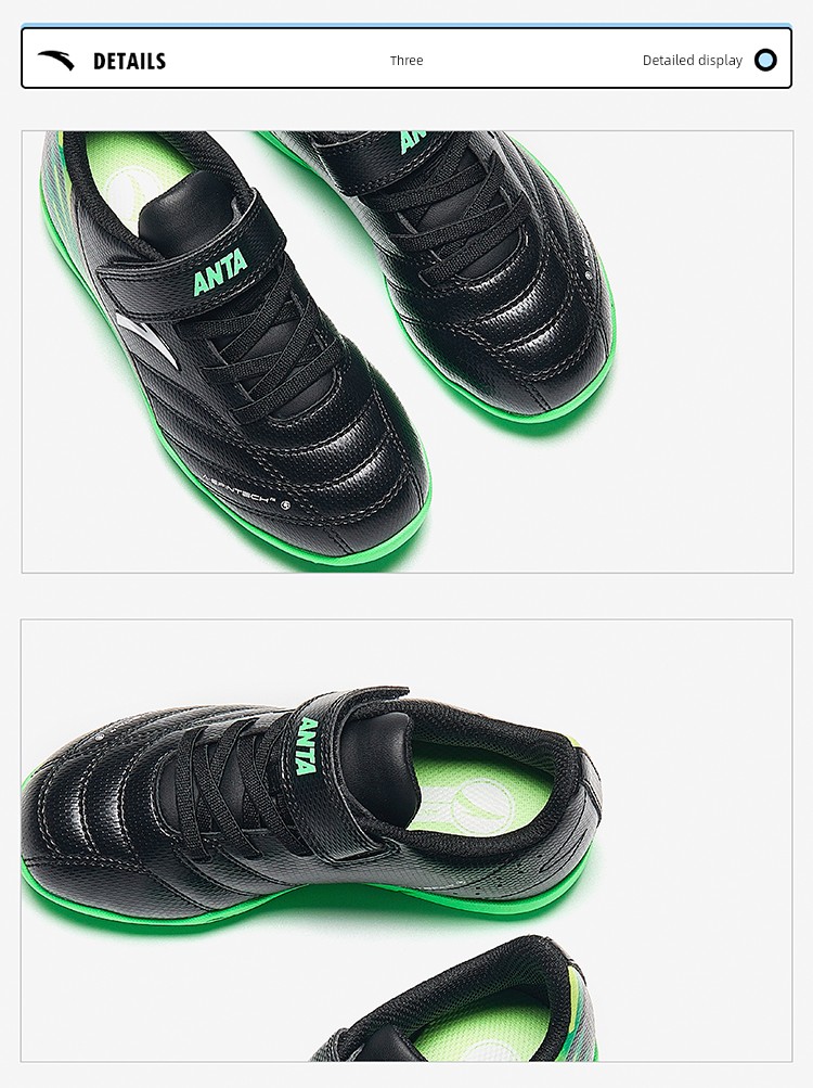 Anta Children's Soccer Cleats, Multi-Stud Shoes for Elementary School Boys, Official Professional Training Shoes, Flagship Soccer Cleats — 6