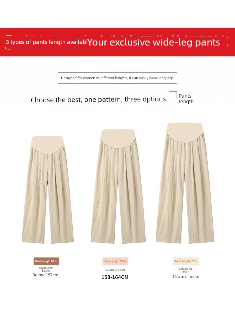 Maternity Pants Summer Thin Style Wide-Leg Pants for Outerwear 2026 New Model That Doesn'T Squeeze the Belly during Pregnancy Yamamoto Pants Summer — 10