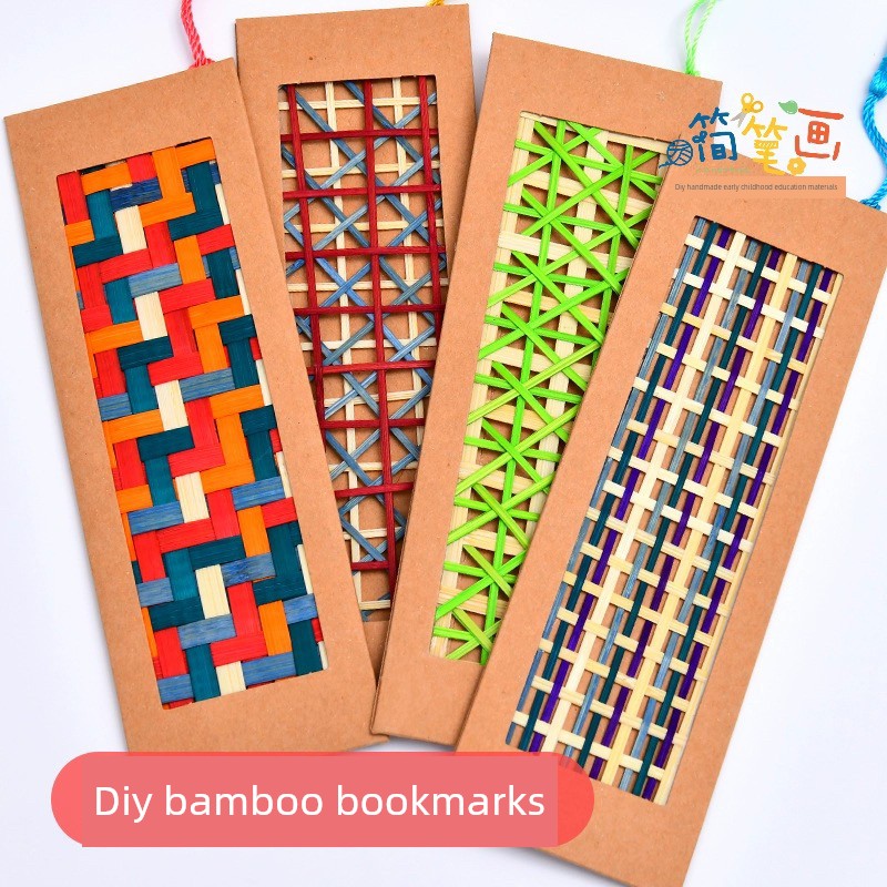 Kindergarten DIY Bamboo Bookmark Material Kit Parent-Child Activities Children's Creative Art Activity Material Kit