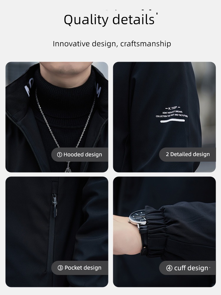 dandy winter removable Autumn clothes Hooded loose coat