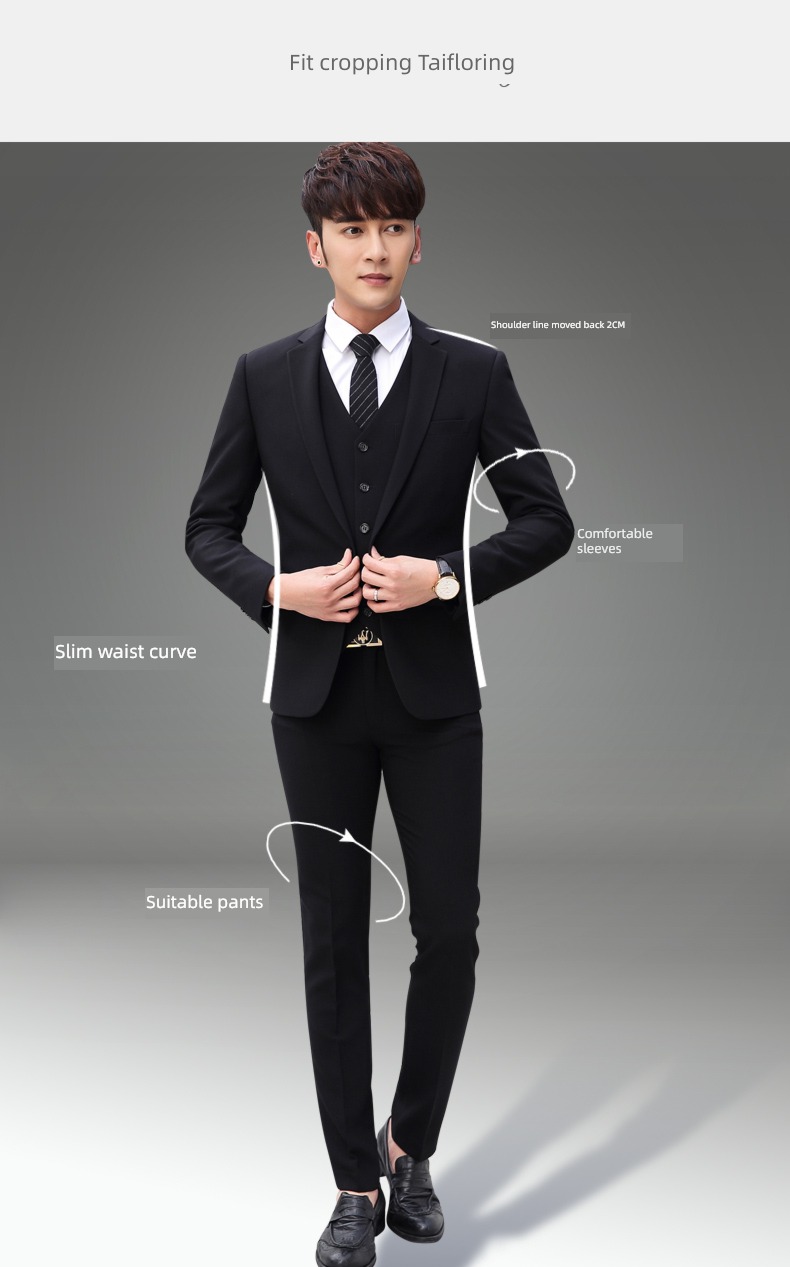 man Korean version Self-cultivation groomsman marry man 's suit suit
