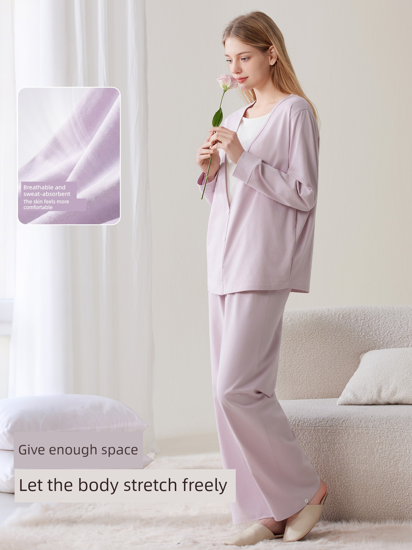 Fenyi Postpartum Clothing Autumn and Winter Pure Cotton Breathable Nursing Top for Pregnant Women Postpartum Breastfeeding Nursing Clothes for Going Out — 5