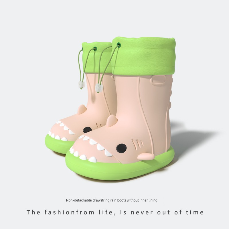 Star Little Shark Children's Raincoat and Rain Shoe Set for Boys and Girls, Waterproof Cartoon Rain Boots, Non-Slip Water Shoes — 7