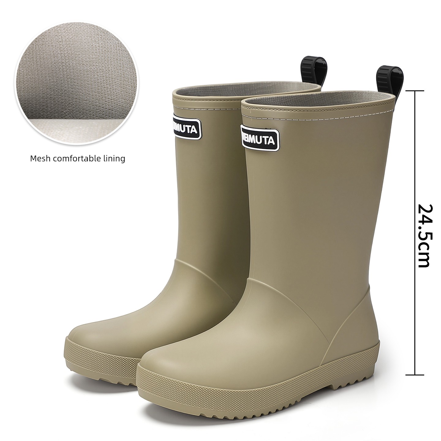Children's Family Outdoor Rain Boots, Unisex Waterproof Ankle Boots with Anti-Slip Soles, Casual Hiking Water Boots, Rubber Shoes — 4