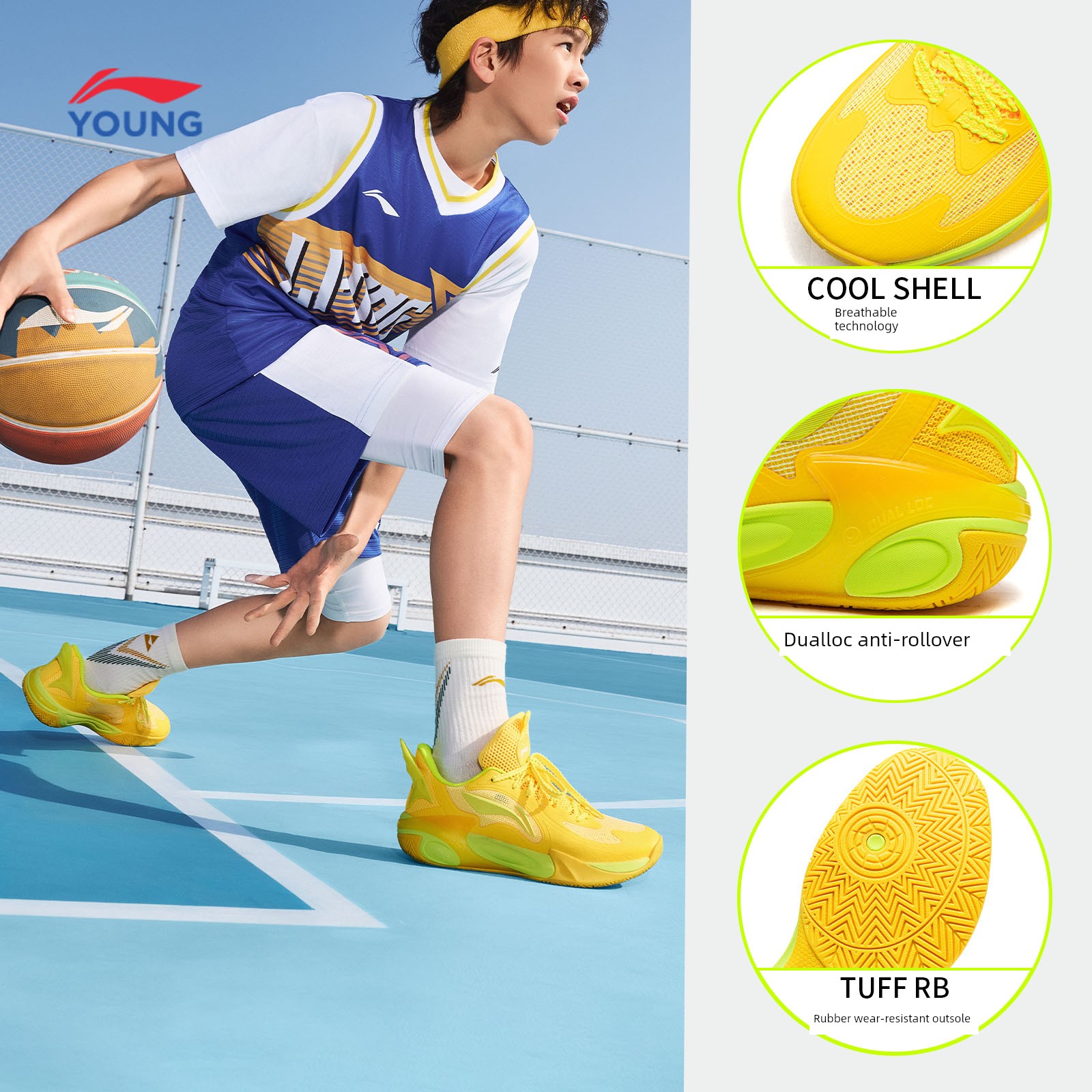 Li Ning Children's Wind Shadow 2V4 Professional Training Basketball Shoes 2026 New Model Boys and Girls Youth Sports Shoes Autumn — 7