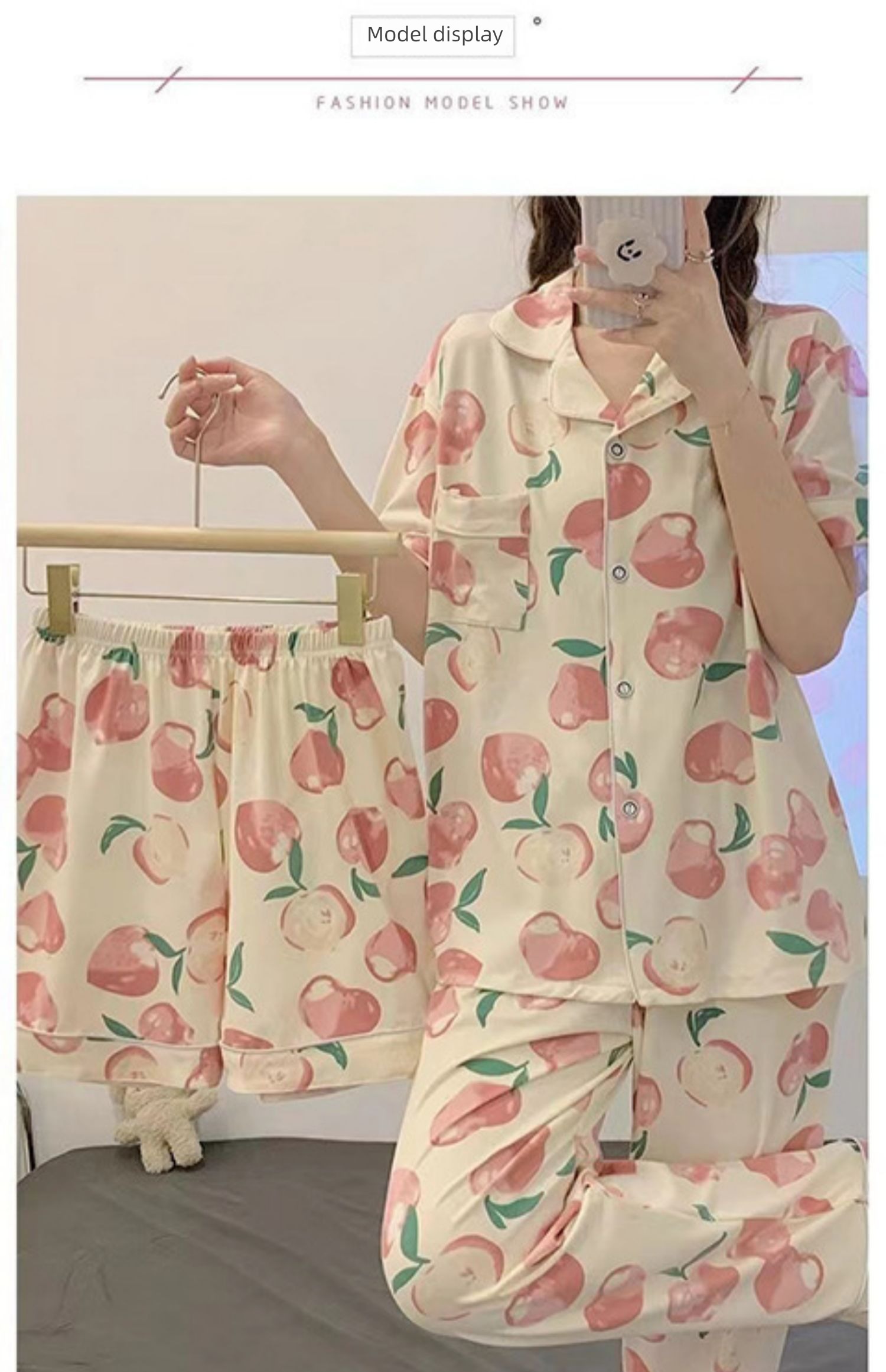 like a breath of fresh air schoolgirl Short sleeve trousers Thin cardigan pajamas