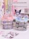 Pen holder storage box desktop dormitory office multi-function large capacity transparent stationery drawer dustproof storage rack
