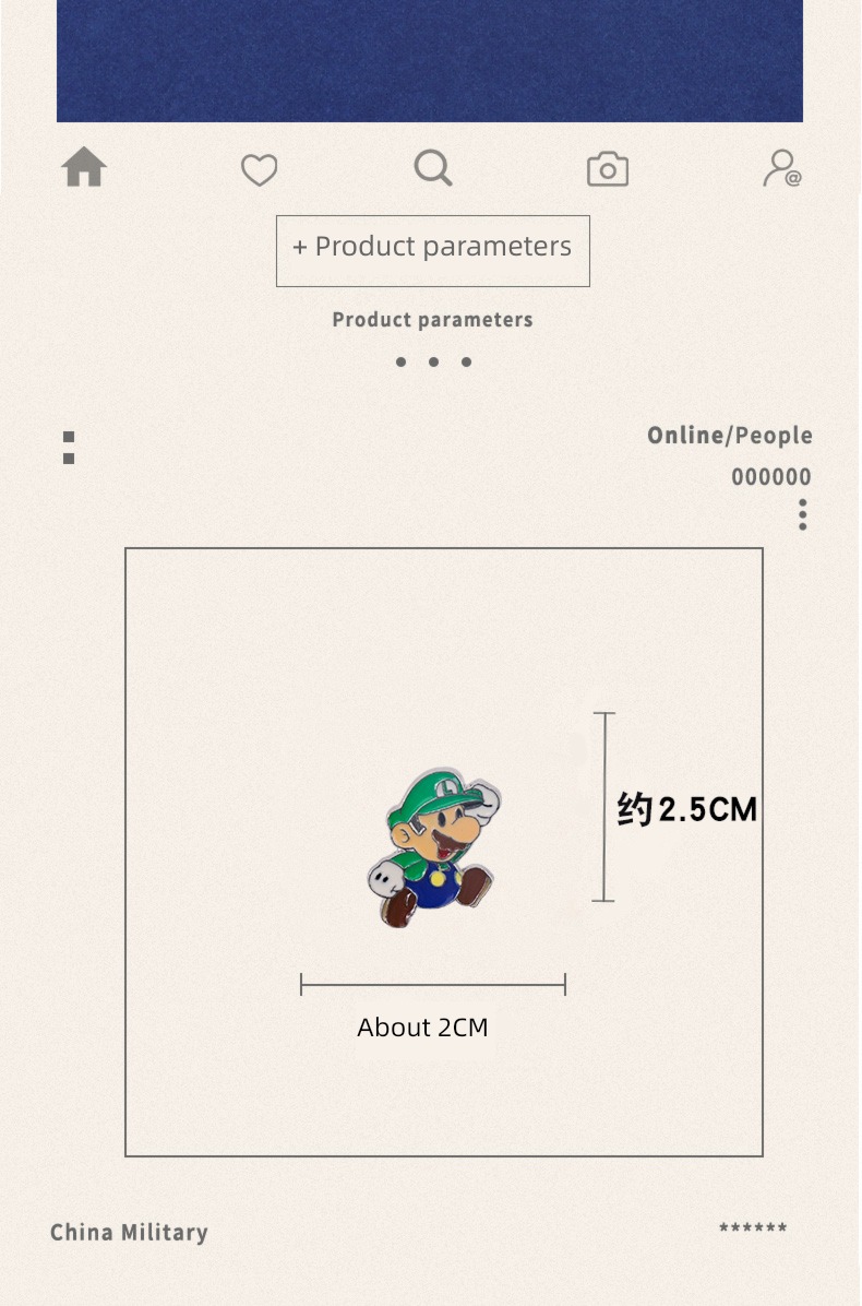 ins Super Marie student Mario brother Brooch