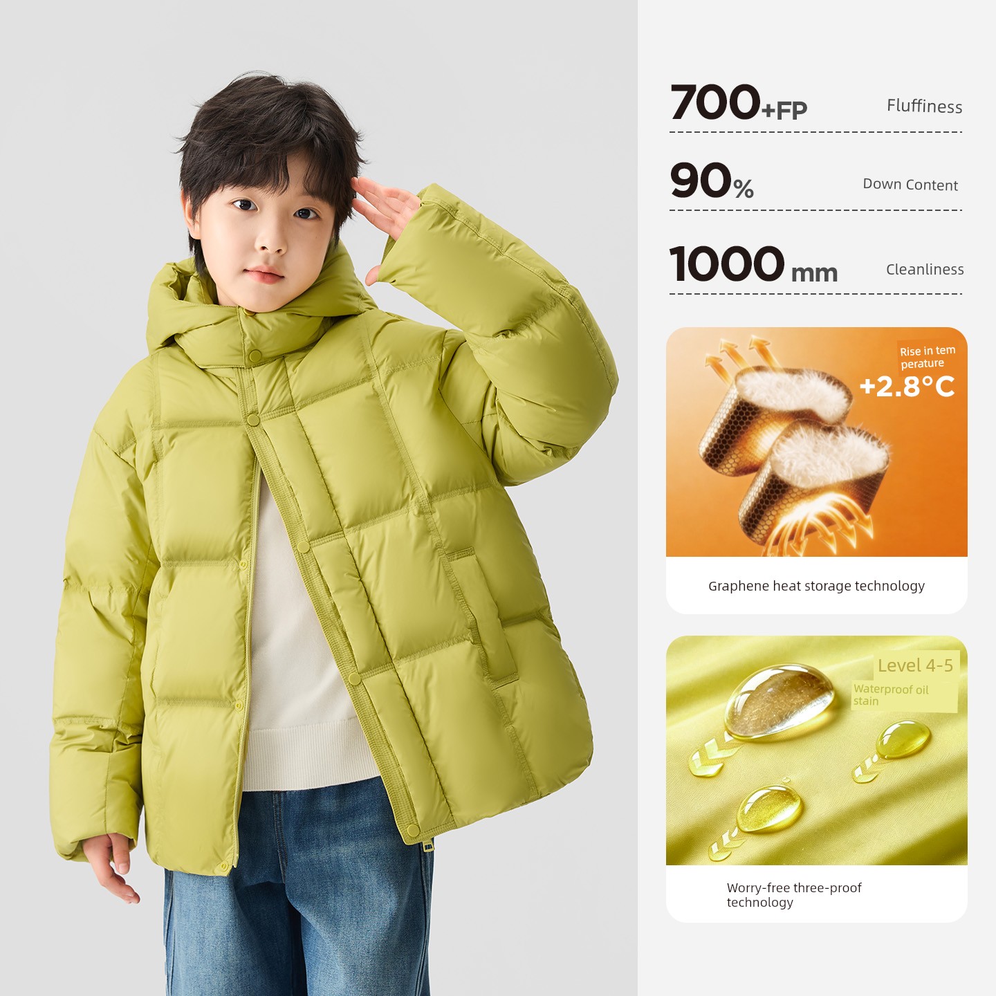Zuoxi Children's Clothing Boys' down Jacket Winter Warm 2026 New Model Kids' Triple-Protection Thermal Storage Puffer Jacket for Older Children — 1