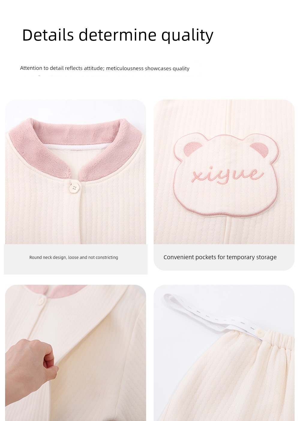 100% Pure Cotton Autumn and Winter 10A Antibacterial Maternity Wear, Class a Pure Cotton Air Cotton Layered Maternity Nursing Pajamas and Loungewear — 13