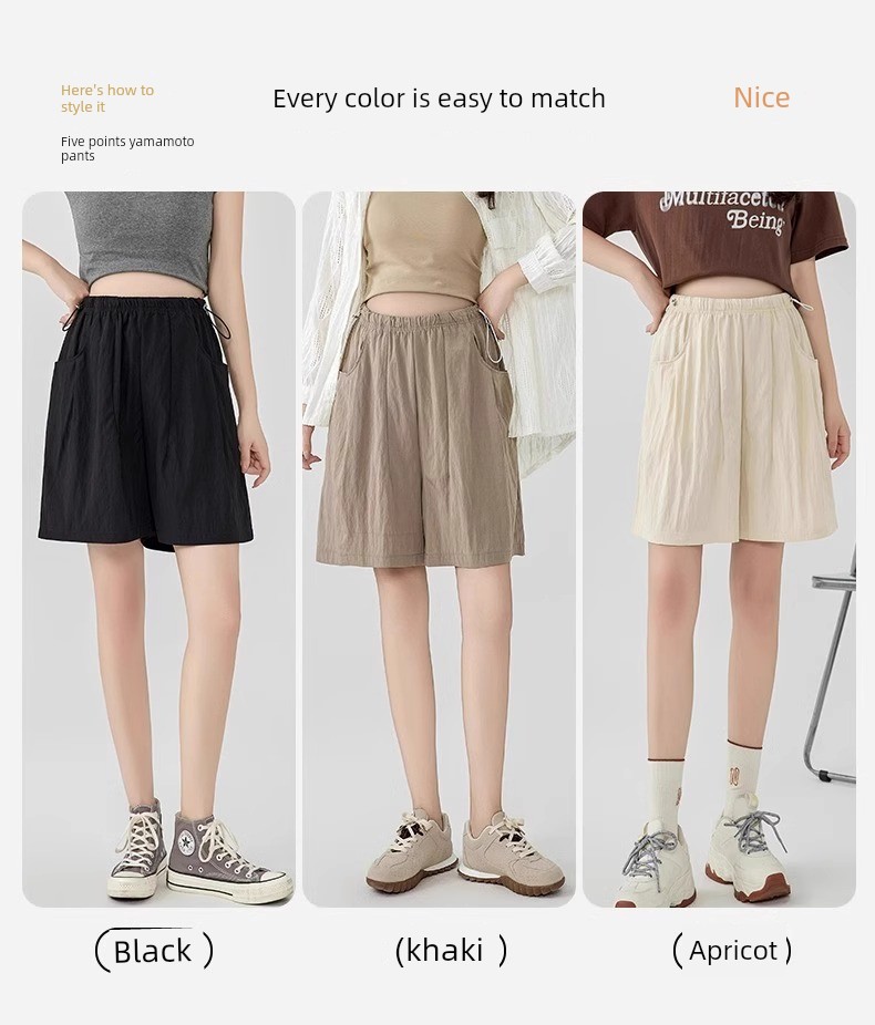 Jq Jingqi Maternity Pants Spring/Summer 2026 New Thin Style Yamamoto Pants Non-Tightening Shorts for Pregnant Women — 2