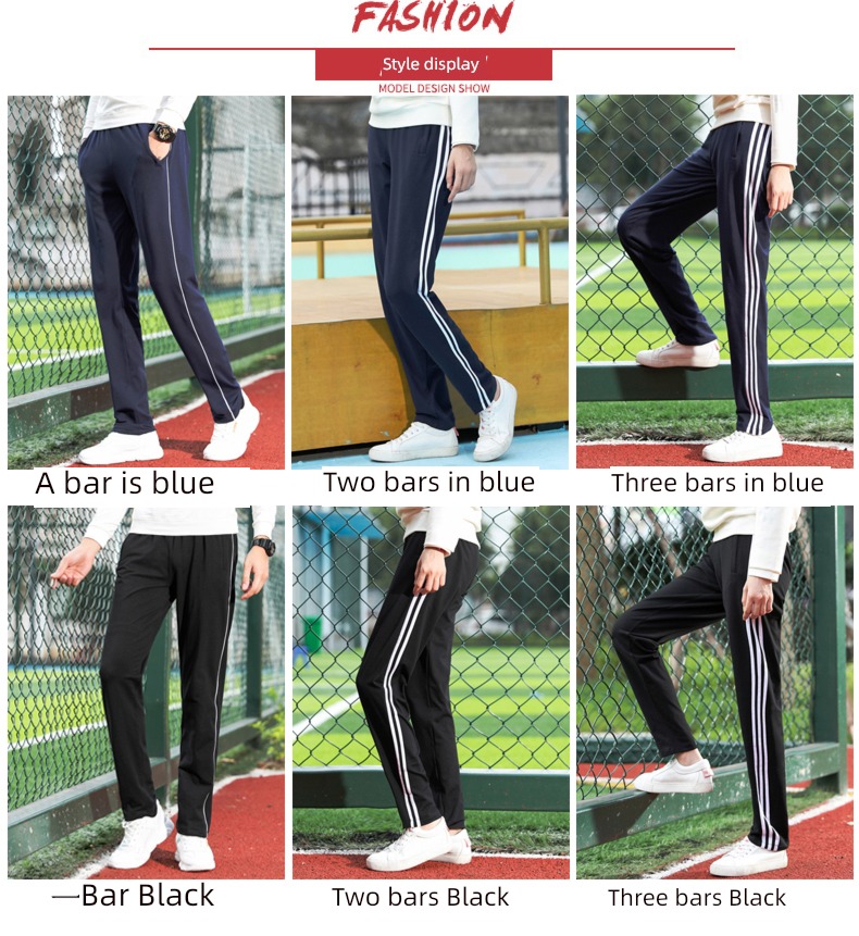 dark blue parallel bars Plush keep warm junior high school school uniform trousers