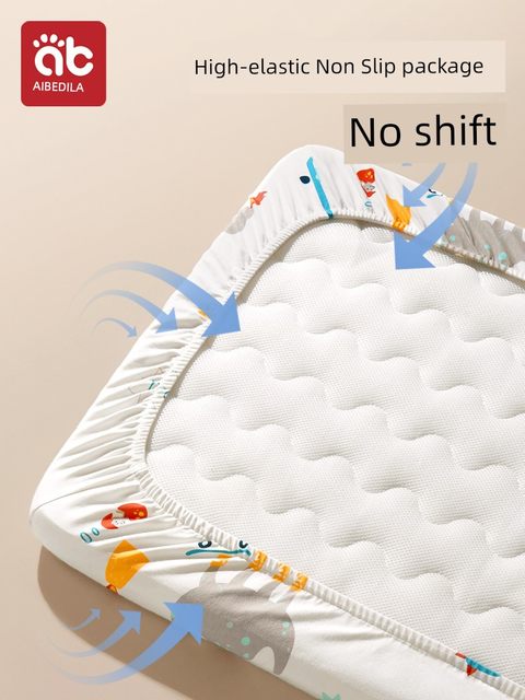 Cribs, bedding, pure cotton, type A kindergarten bedding, mattress cover, baby splicing sheets, waterproof and urine-proof