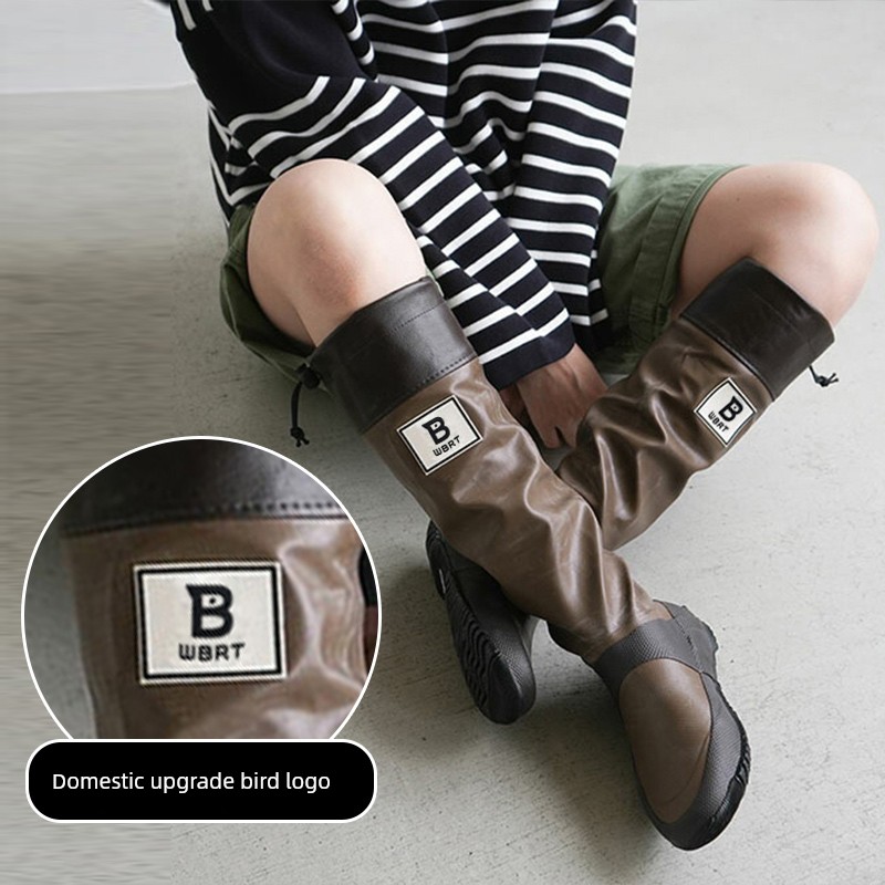 Japanese Style Knee High Rubber Men and Women Same Style Children's Rain Boots — 5