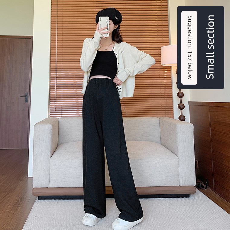 Maternity Pants for Spring and Autumn, Wide-Leg Pants for Outdoor Wear, Fleece-Lined and Thickened, Do Not Tighten on the Belly during Pregnancy, — 2