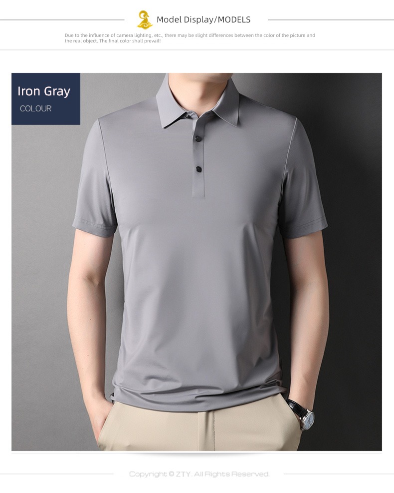 summer Polo shirt business affairs Cool feeling No iron Short sleeve T-shirt