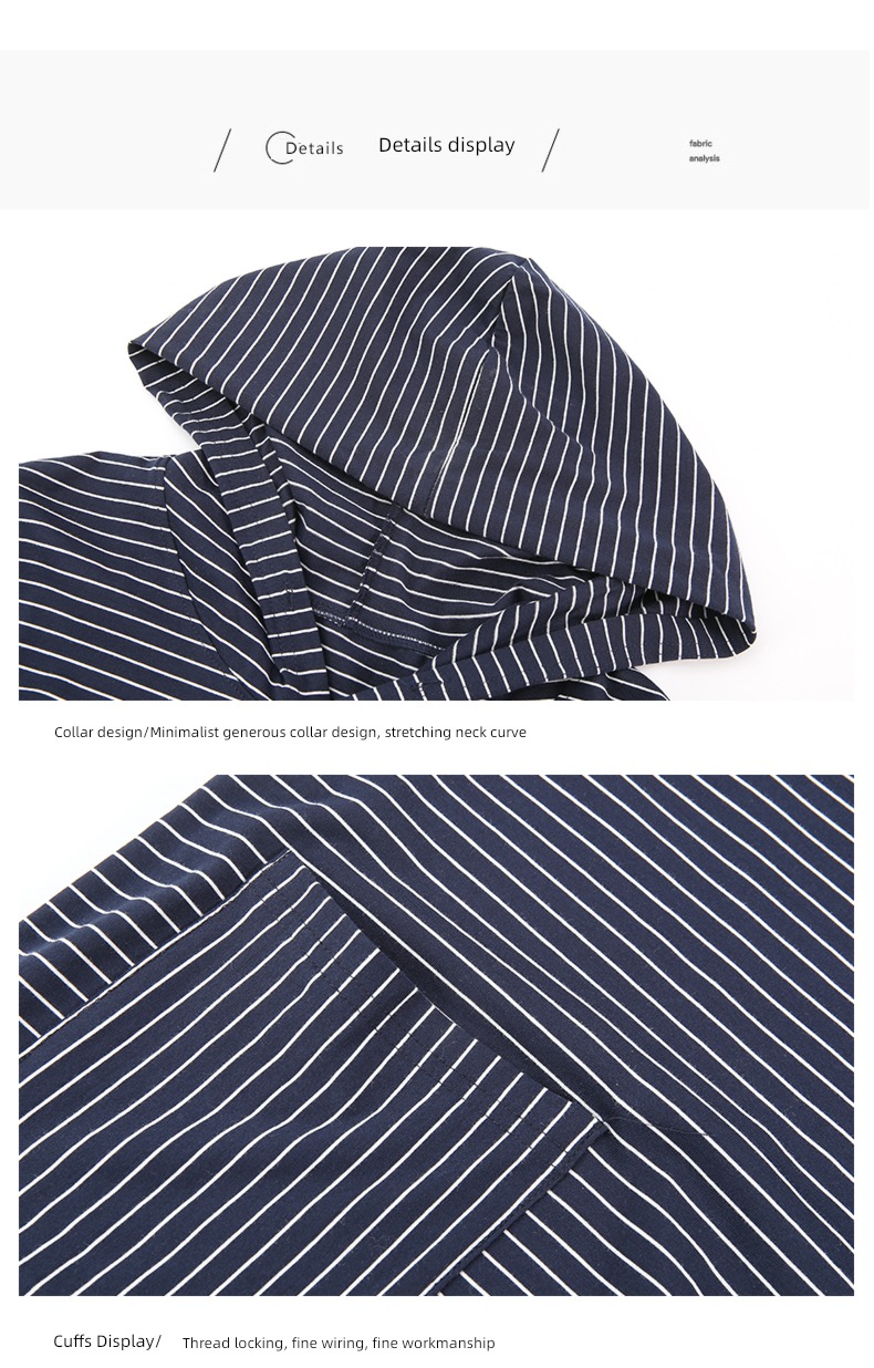pure cotton stripe Dress middle age mom Cap T-shirt