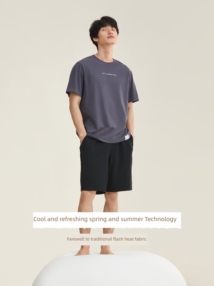 man Cotton shorts Cool feeling motion easy leisure time Red bean