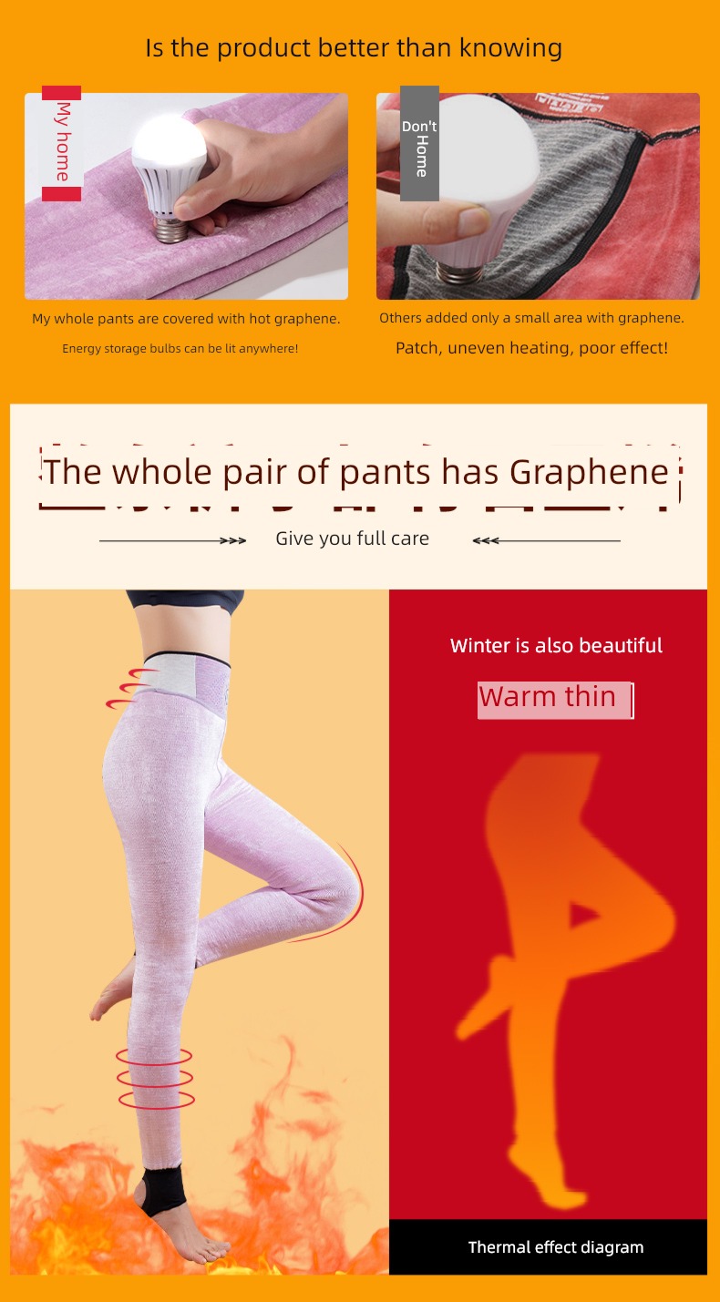 Graphene winter Plush one northeast Extra thick cotton-padded trousers