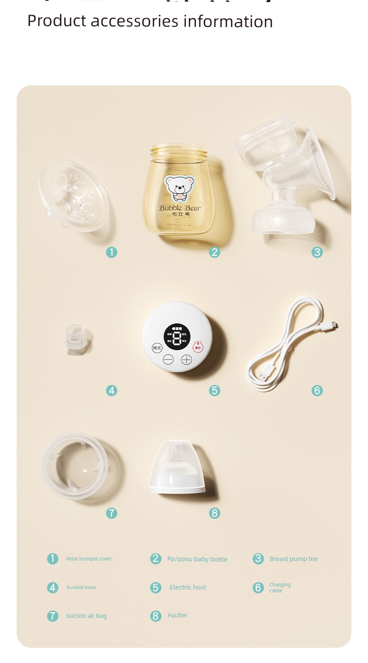 [Same Style with TikTok] Cloth Bichon Electric Breast Pump Breast Milk Smart Massage Portable Integrated Mute Milking — 19