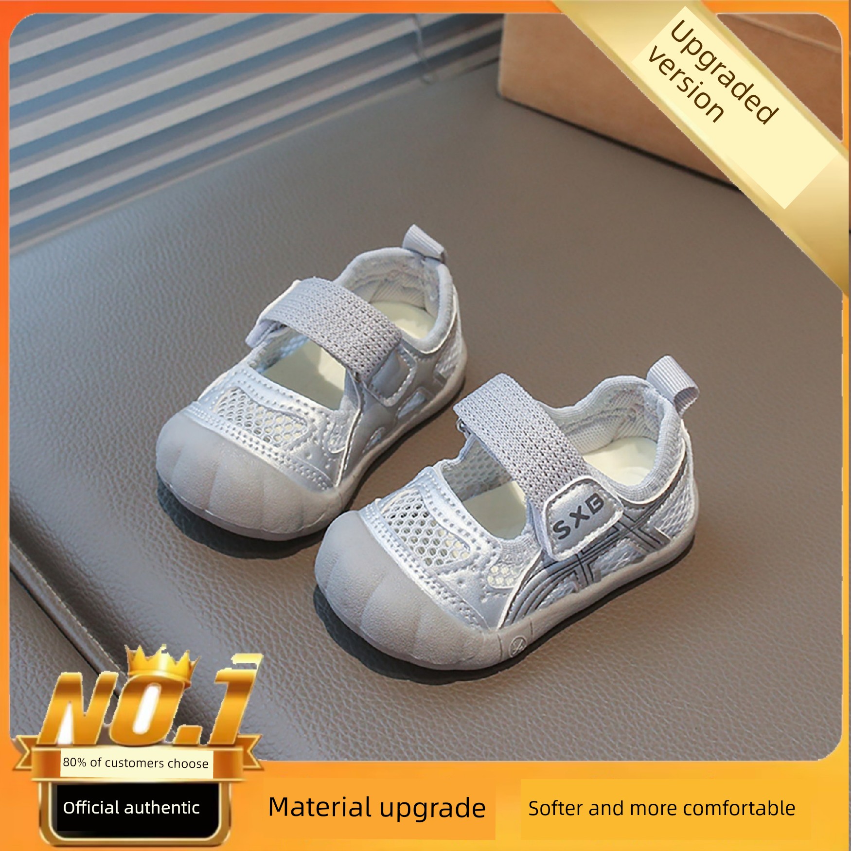 British Baby Girl Sandals 2 Years Old 2026 Summer New Style Girls' Soft-Soled Boys' Baby Mesh Sports Shoes Functional Shoes — 4