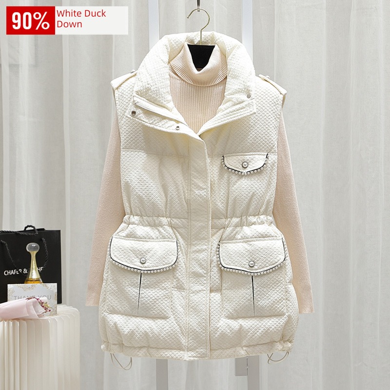 Internet celebrity Women's money Close your waist Foreign style European goods down Vest
