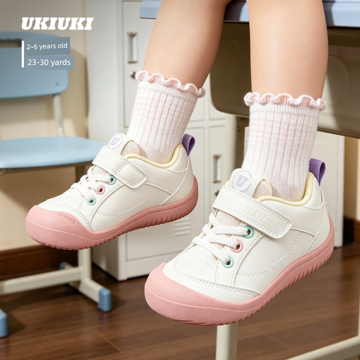 Ukiuki Baby Wide-Fit Toddler Shoes Kindergarten Indoor Boys' Shoes 2026 Autumn New Breathable Non-Slip Functional Shoes — 6