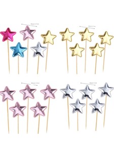 Five-Pointed Star Toothpick Net Red Bright Surface Dessert Cake Decoration