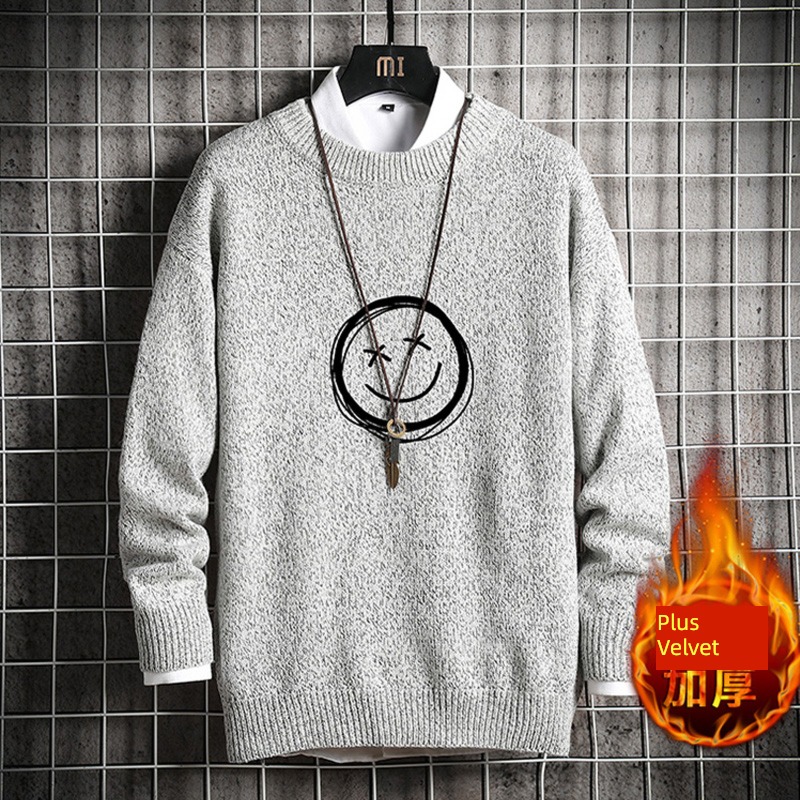 Autumn and winter Port style man clothing knitting loose coat thickening