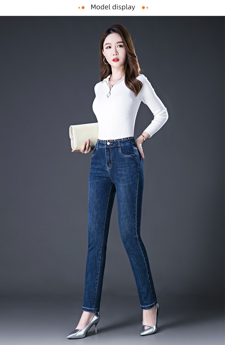 middle age High waist easy mom spring and autumn ma'am Jeans