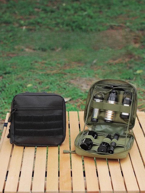 Outdoor lamp tactical storage bag camping debris hanging bag multi-function lamp holder waist bag EDC medical tool sorting