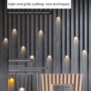 Internet-Famous Starry Sky Aluminum Grille Lights Hotel Lobby Sales Office Background Wall Grille Lights Bamboo Wood Fib