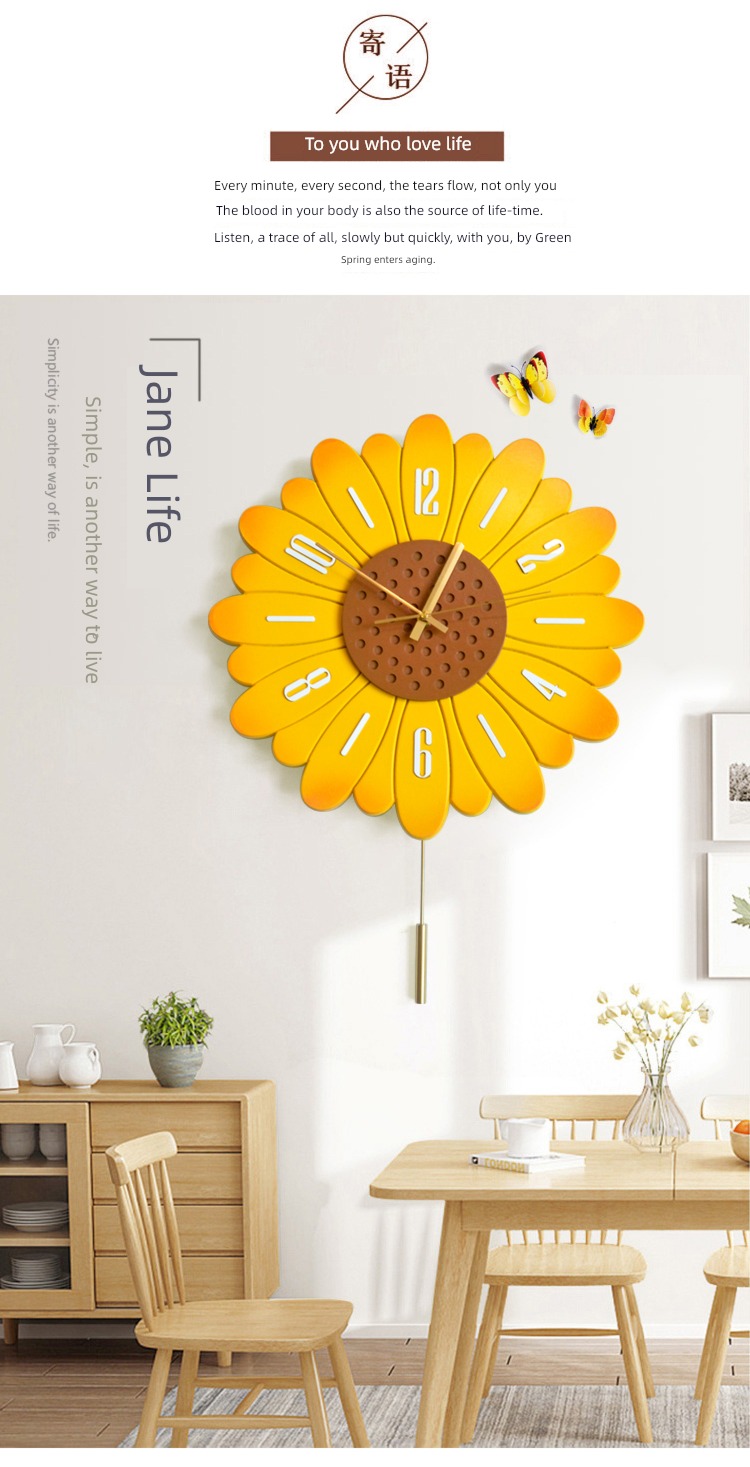 originality Silence a living room decorate Art pocket watch Sunflower
