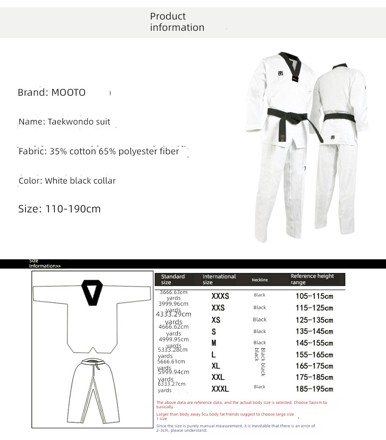 pure cotton college student girl summer wear Taekwondo Uniform