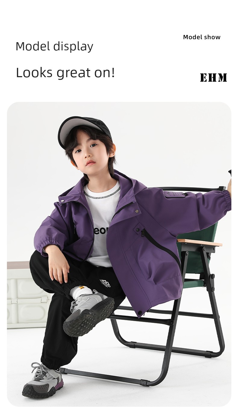 Little Elephant Ham Children's Clothing Kids' Mountain Adventure Softshell Jacket Boys' Waterproof Clothing 2026 Autumn New Trend — 26