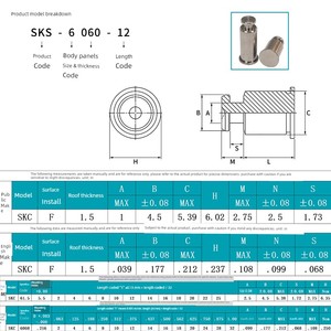 Stainless Steel Support Supporting Riveting Positioning Pin Spacer SKC-F/61.5/6060-1.5/2/4/6/8-32