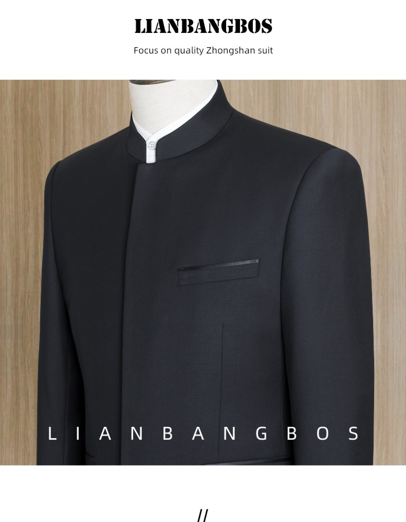 youth Self-cultivation stand collar man 's suit marry banquet Chinese tunic suit