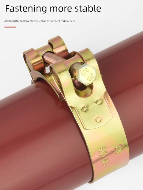 Throat clamp carbon steel galvanized European thickened pipe clamp heavy pipe clamp water pipe hose round widened fixing clip