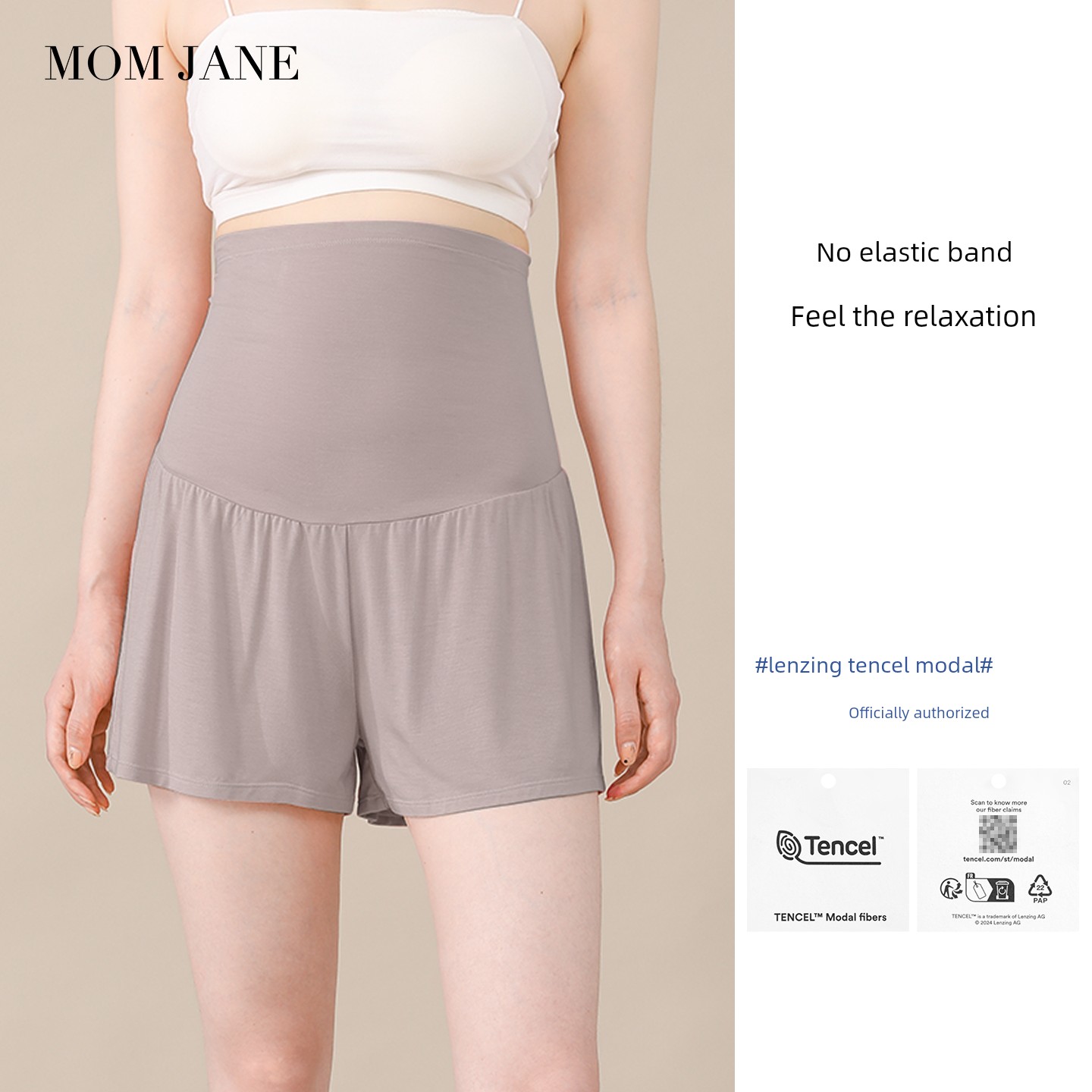 Fashion Tape Thin Modal Plus Size Shorts for Pregnant Women — 6