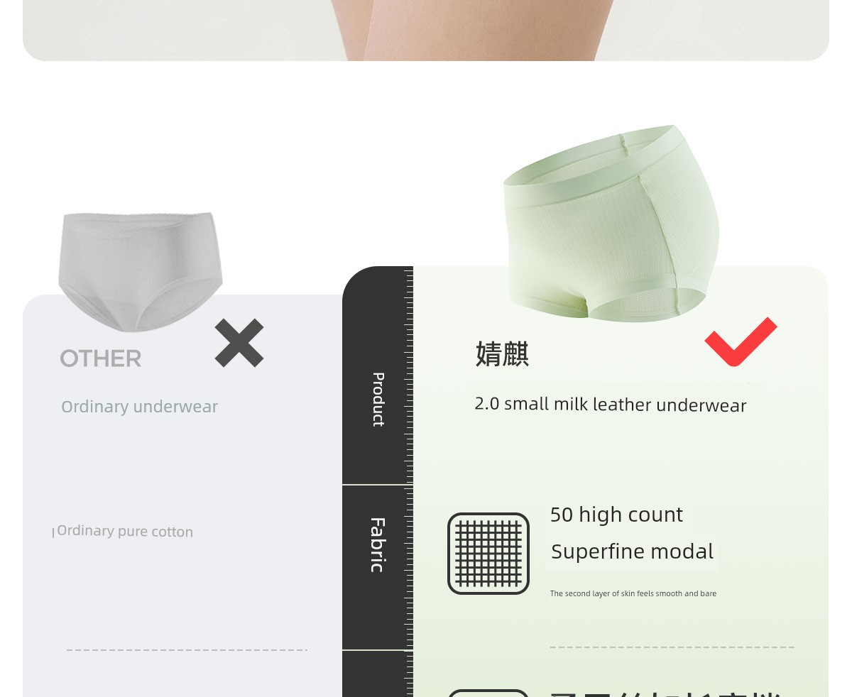 Jq Jingqi Maternity Underwear for Pregnancy, Large Size, Mid to Late Pregnancy, Pure Cotton Antibacterial Crotch, Modal Breathable — 6