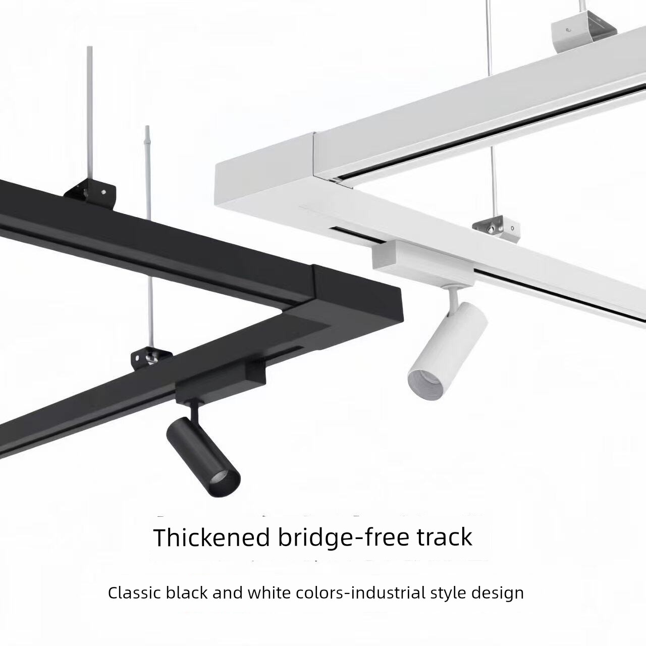 Commercial Ceiling-Free Thickened Integrated Bridge Rail Track Light Fixture for Supermarket Furniture and Clothing Store Hanging Rod Suspension Rail Strip