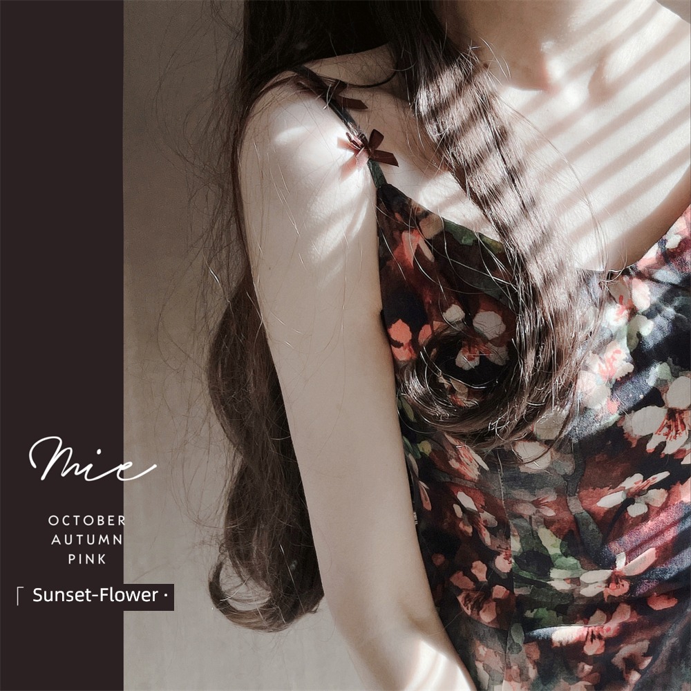 fall Japanese  oil Retro Self-cultivation Intellectuality long Dress
