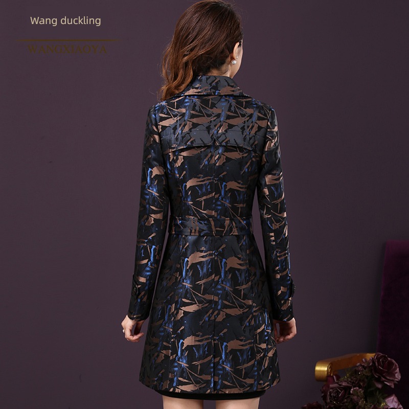 Wang Xiaoya autumn middle age mom Korean version printing Windbreaker